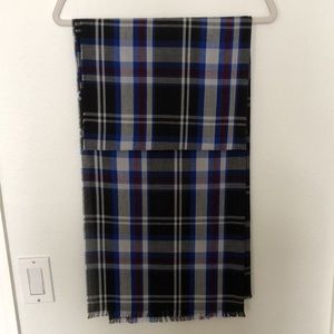 Burberry style black and blue unisex scarf